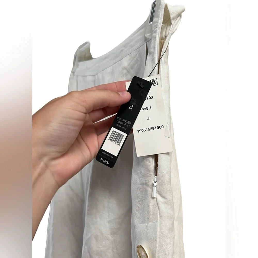 Linen white midi maxi skirt - Picture 4 of 7